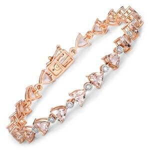 NEW DIANA M JEWELS women's trillion natural morganite bracelet (7.56 ct) - elega